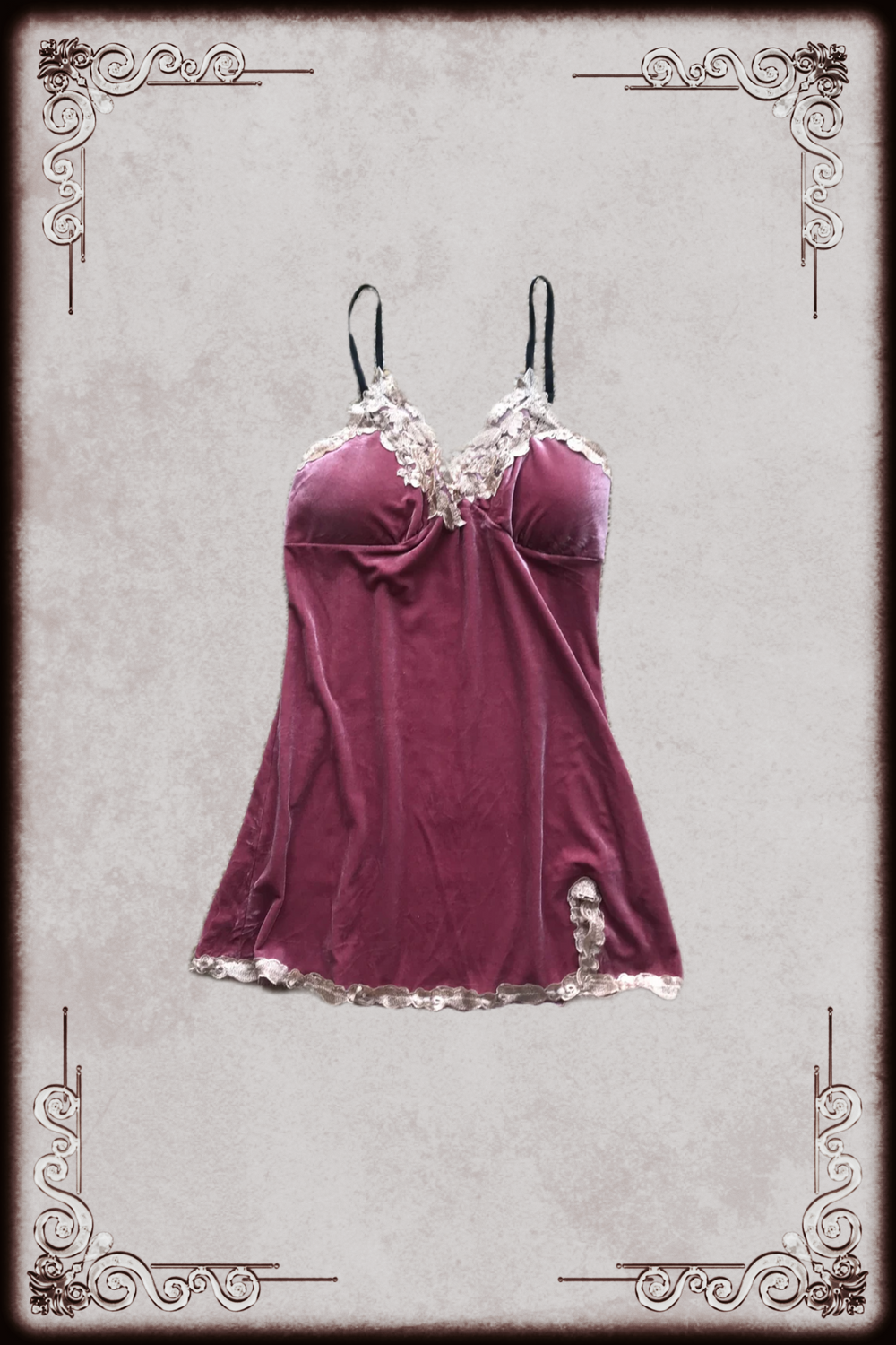 Deep Pink Velour Slip Dress