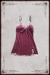 Deep Pink Velour Slip Dress