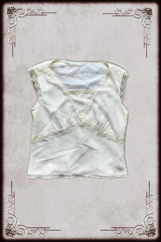 Rifanne Off White Lace Trim Top