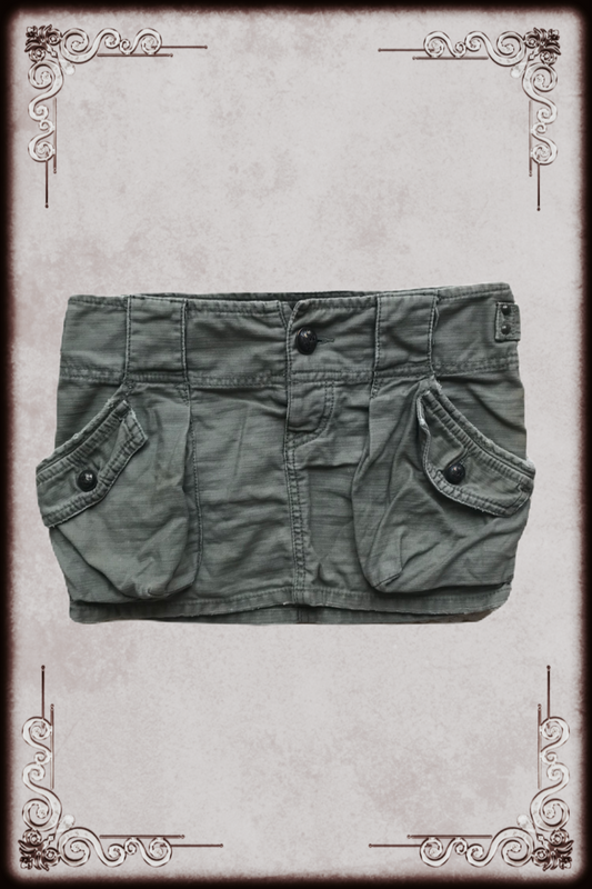 Olive Denim Utility Skirt