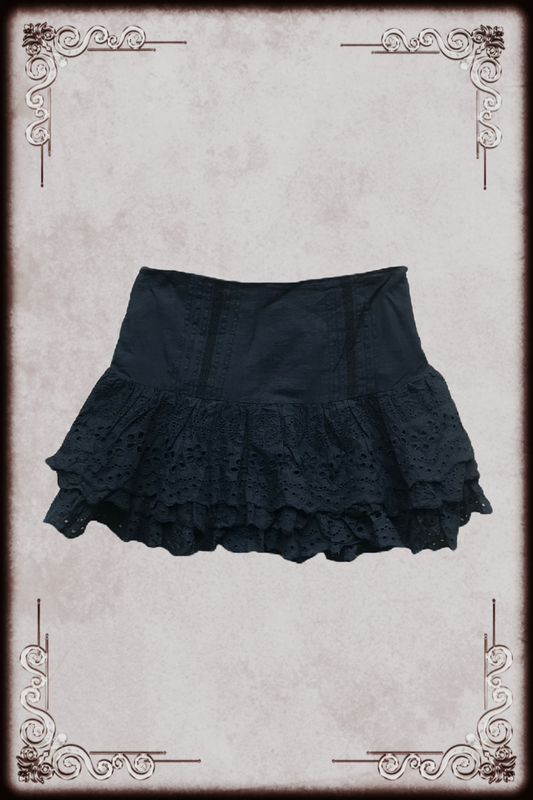 Black Broderie Layer Skirt