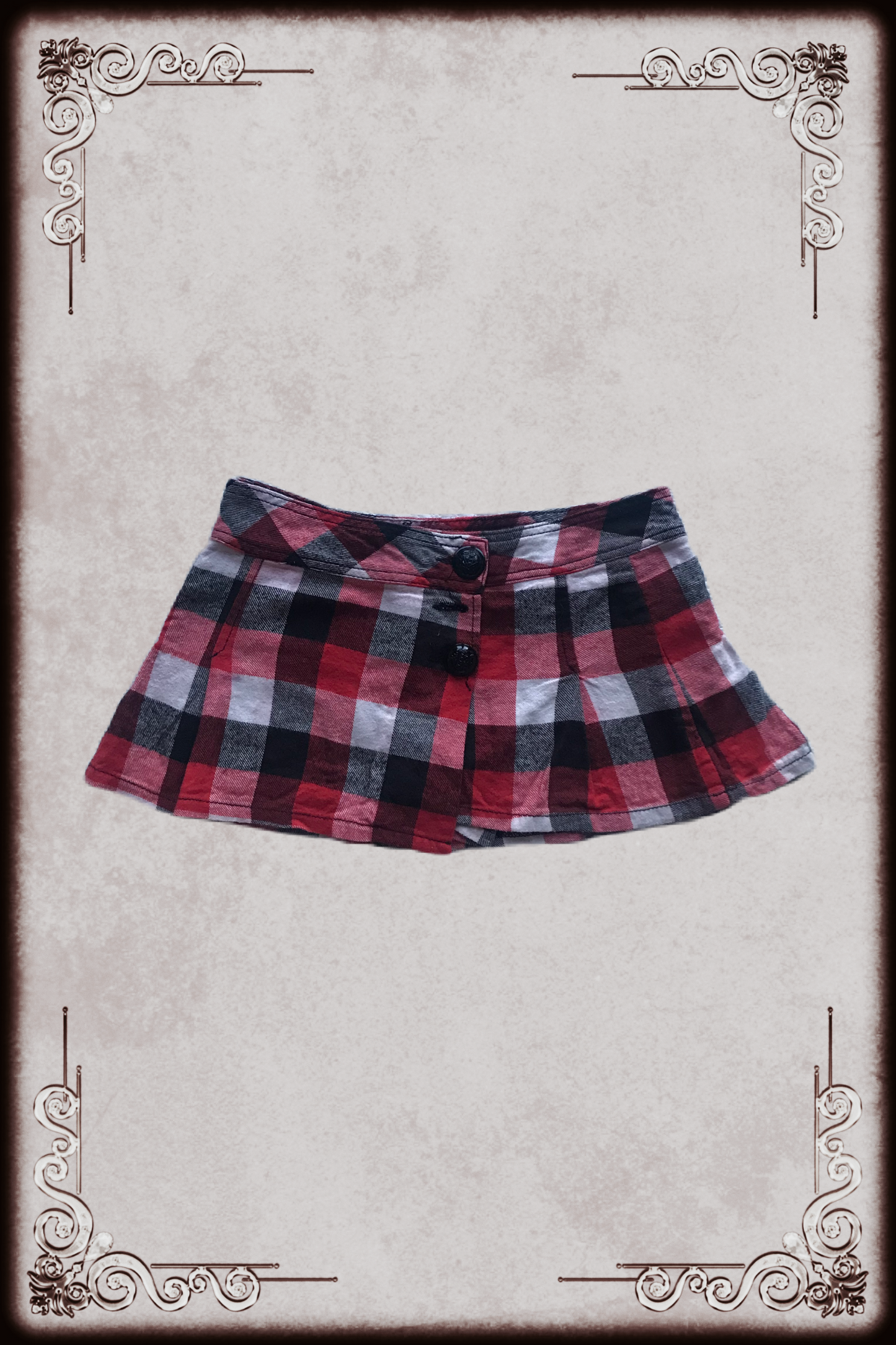 One Way Plaid Red & Black Shorts