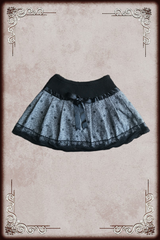 Black & Marl Grey Dotted Mini Skirt