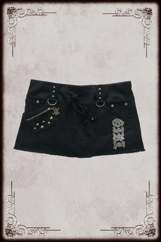 Skull Detail Micro Mini Skirt