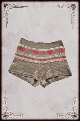 Beige & Peach Fuzzy Lounge Shorts