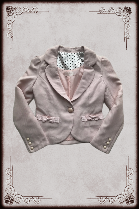 Pale Pink Bow Blazer Jacket