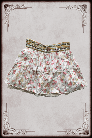 Cecil McBee Floral Beaded Skirt