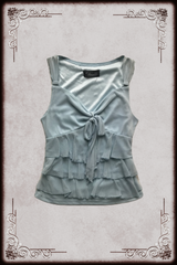 Pastel Blue Layered V Neck Top