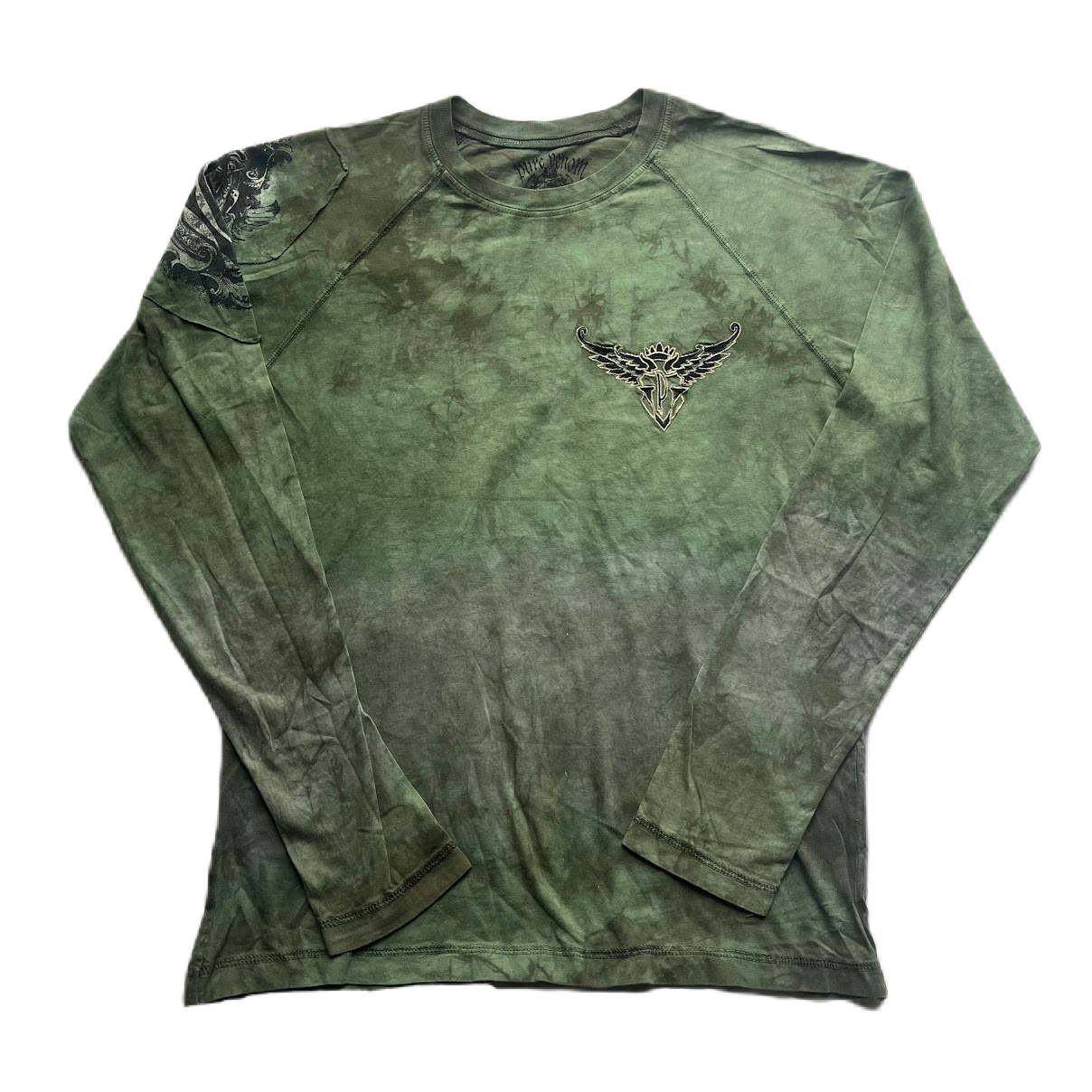 Green Tie-Dye Graphic Print Long Sleeve
