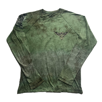 Green Tie-Dye Graphic Print Long Sleeve