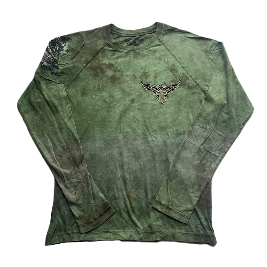 Green Tie-Dye Graphic Print Long Sleeve