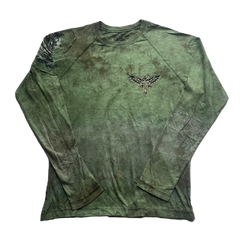 Green Tie-Dye Graphic Print Long Sleeve