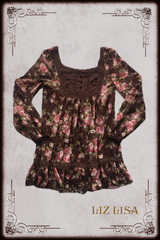 Liz Lisa Brown & Pink Floral Long Sleeve Dress