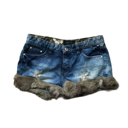 Distressed Studded Denim Shorts