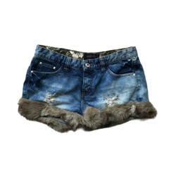 Distressed Studded Denim Shorts