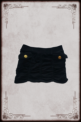 Black & Gold Ruched Micro Mini Skirt