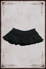 (L) Black Micro Mini Rhinestone Skirt