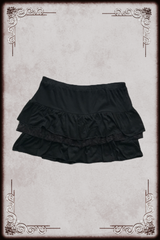 Lace Tiered Black Mini Skirt