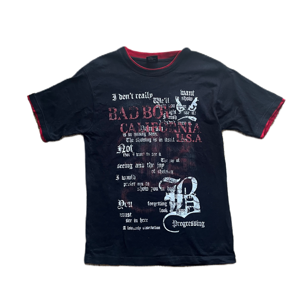 Bad Boy Black & Red Glitter Lettering Tee
