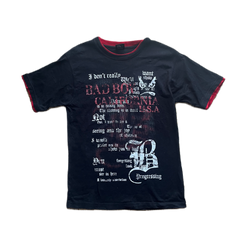 Bad Boy Black & Red Glitter Lettering Tee