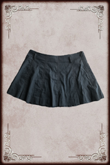 Brown Stitch Detailing Black Mini Skirt