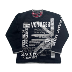 Black Silver Glitter Graphic Sweater
