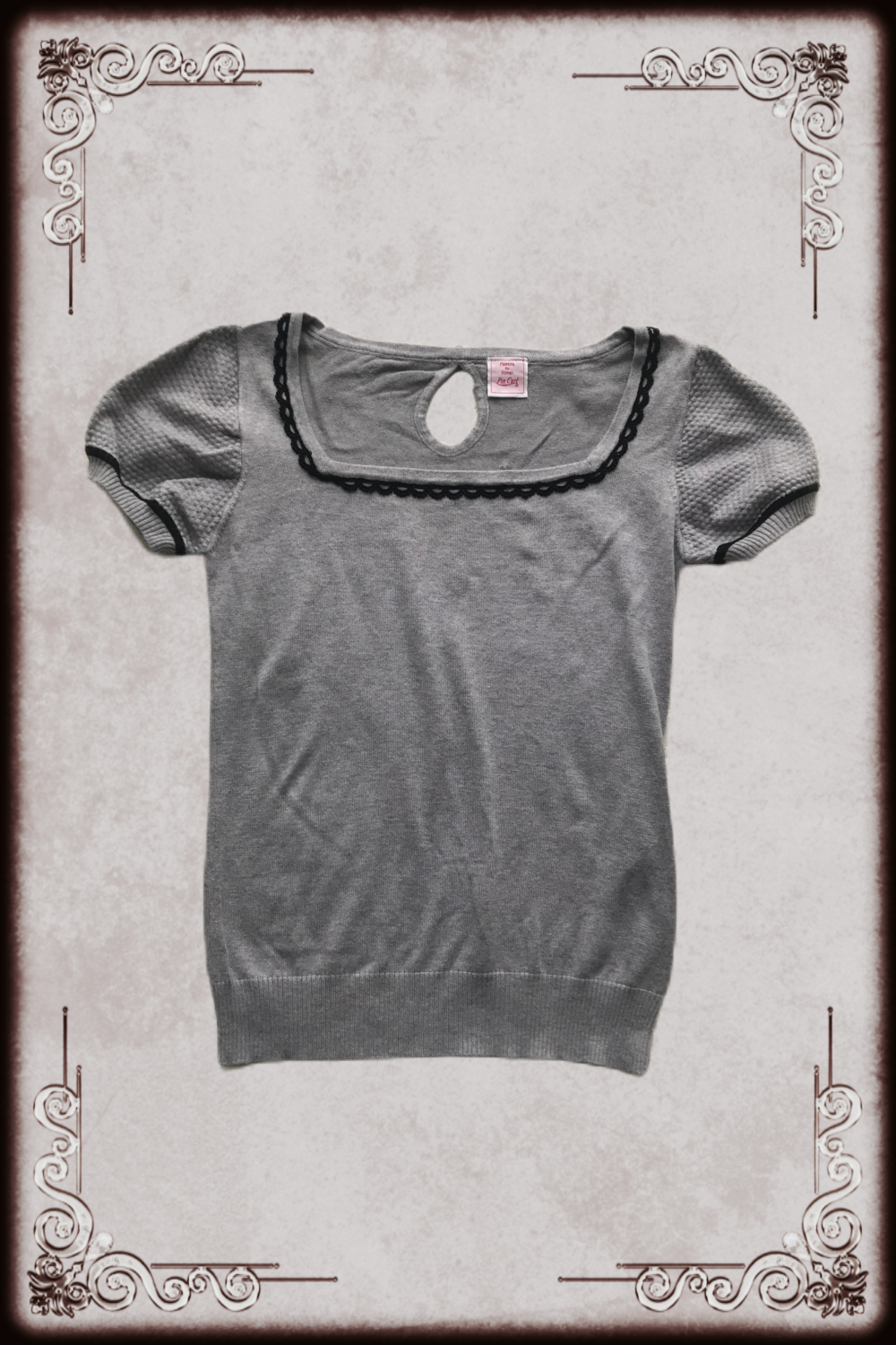 Pin Curl Grey Knit Blouse
