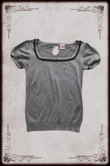 Pin Curl Grey Knit Blouse
