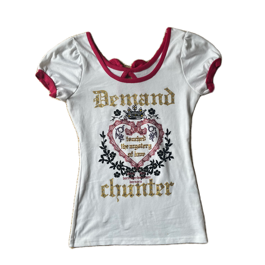 Cecil McBee Glitter Graphic White Baby Tee