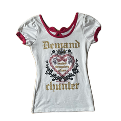 Cecil McBee Glitter Graphic White Baby Tee