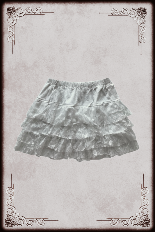 Off White Mesh Lace Skirt