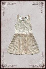 Pleated Cream Lace Dress