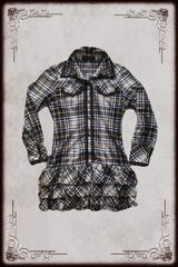Brown Plaid Ruffle Layer Dress