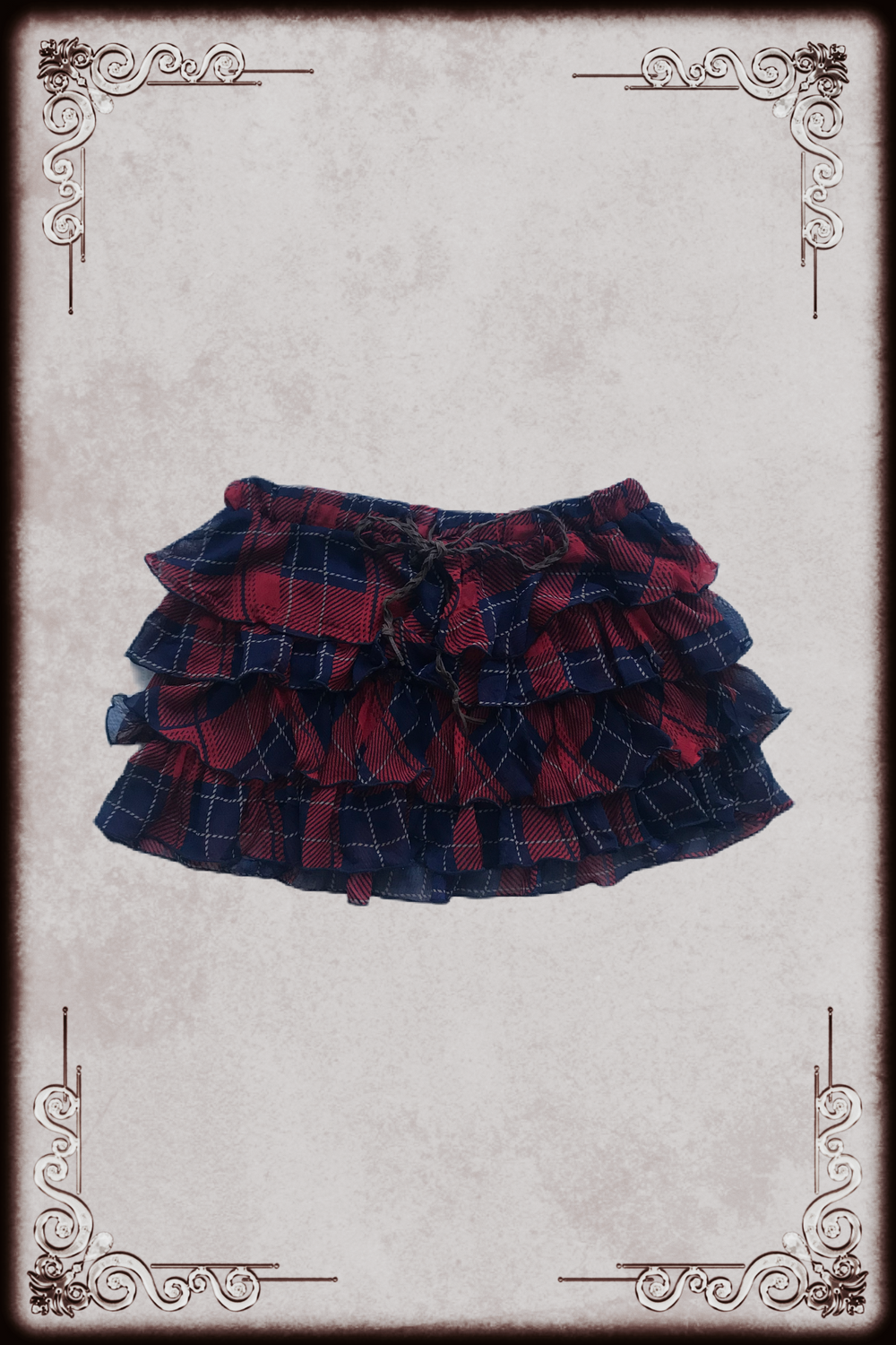 Red & Blue Plaid Ruffle Mini Skirt