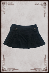 Wool Blend Black Button Detail Skirt