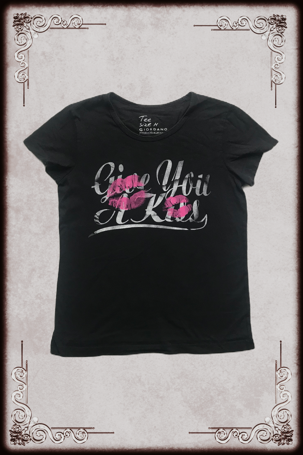 Give You a Kiss Black Lettering Tee