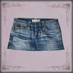 Rhinestone Studded Micro Denim Mini Skirt