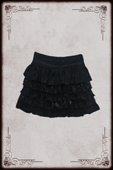 Chu XXX Black Tiered Sequin Skirt