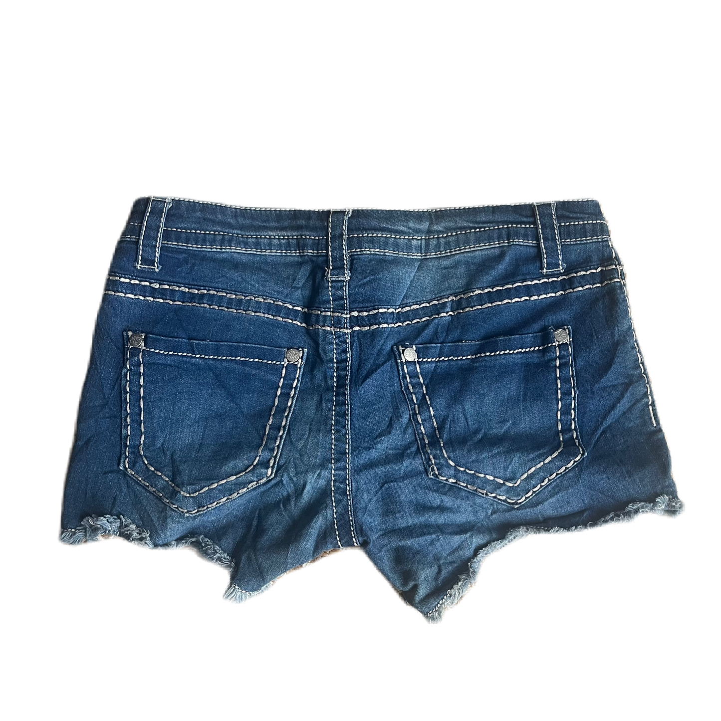 Denim Sequin Flag Shorts
