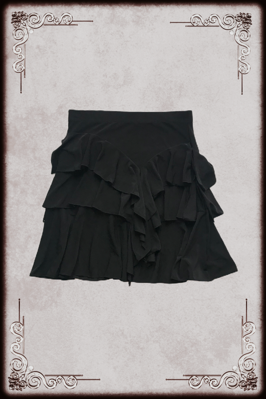 Asymmetrical Layered Mid Length Skirt