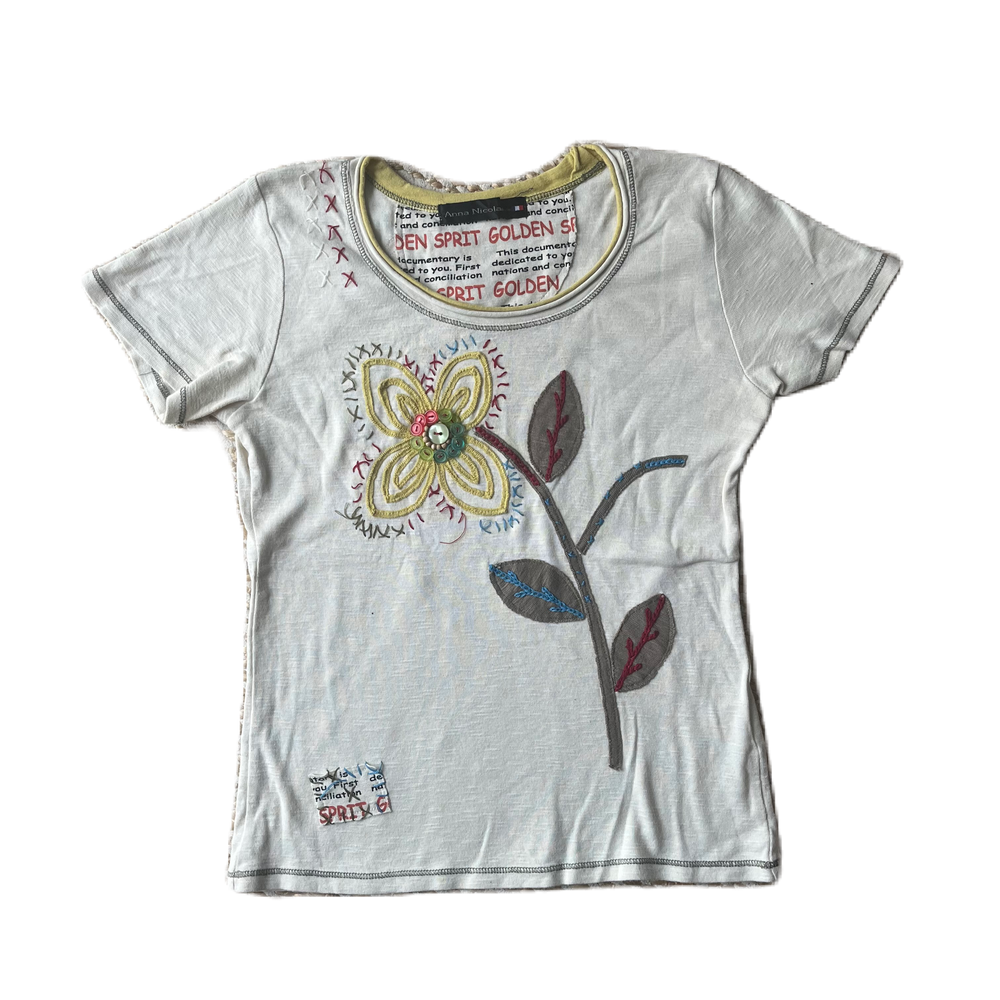 Off White Flower Patch Baby Tee