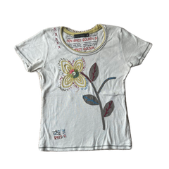 Off White Flower Patch Baby Tee