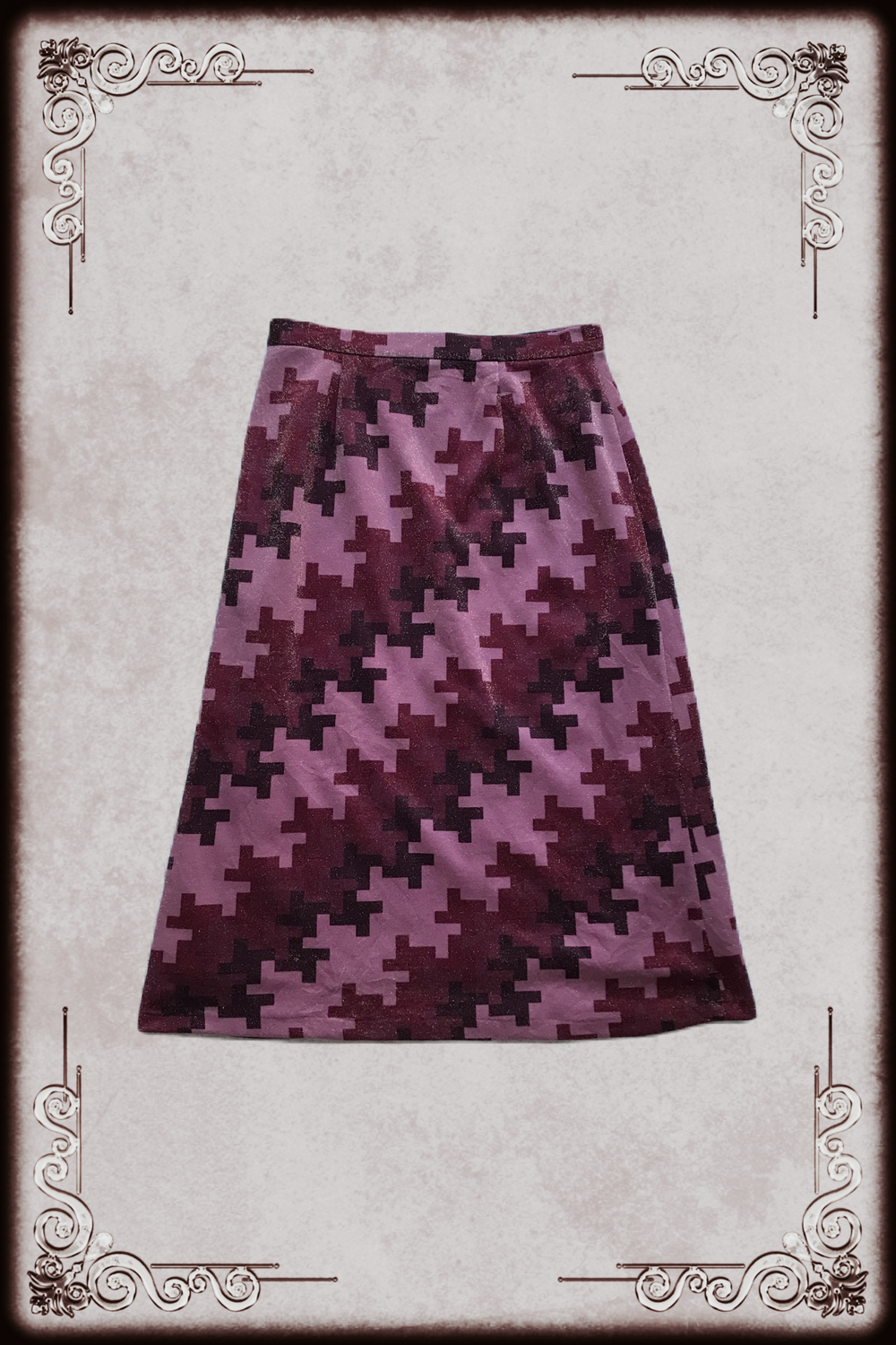 Glitter Purple-Pink Geometric Maxi Skirt