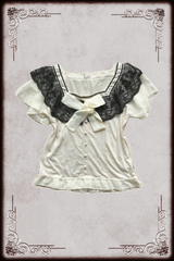 Axes Femme Cream & Black Bow Blouse