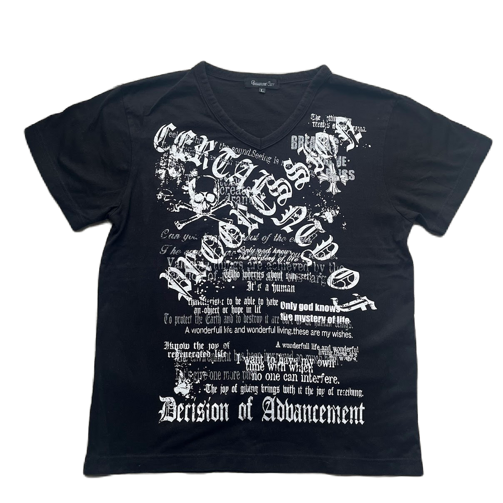 Beaumont Carr White & Silver Glitter Lettering Graphic V-neck