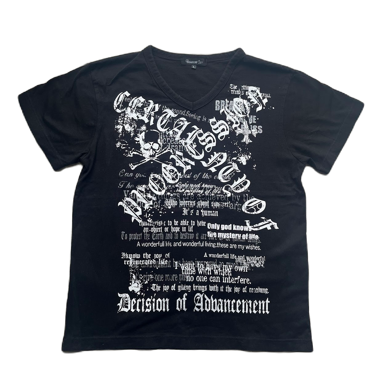 Beaumont Carr White & Silver Glitter Lettering Graphic V-neck