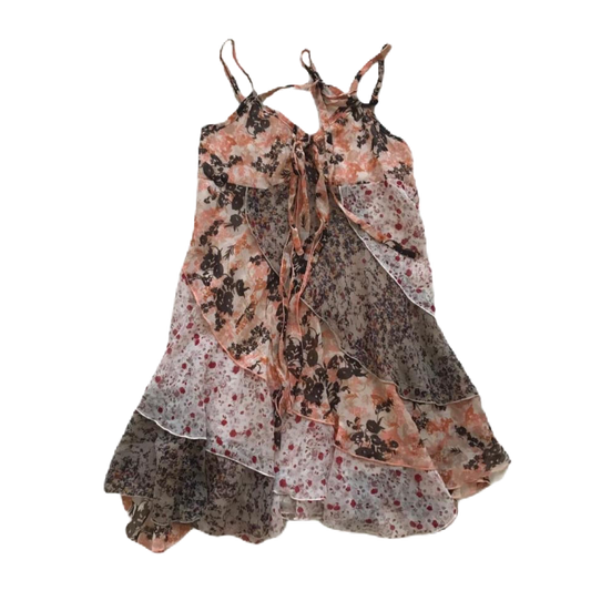 Axes Femme Peach Floral Dress