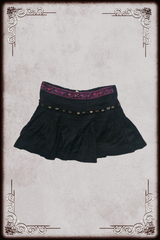 Black & Pink Embroidered Cotton Skirt