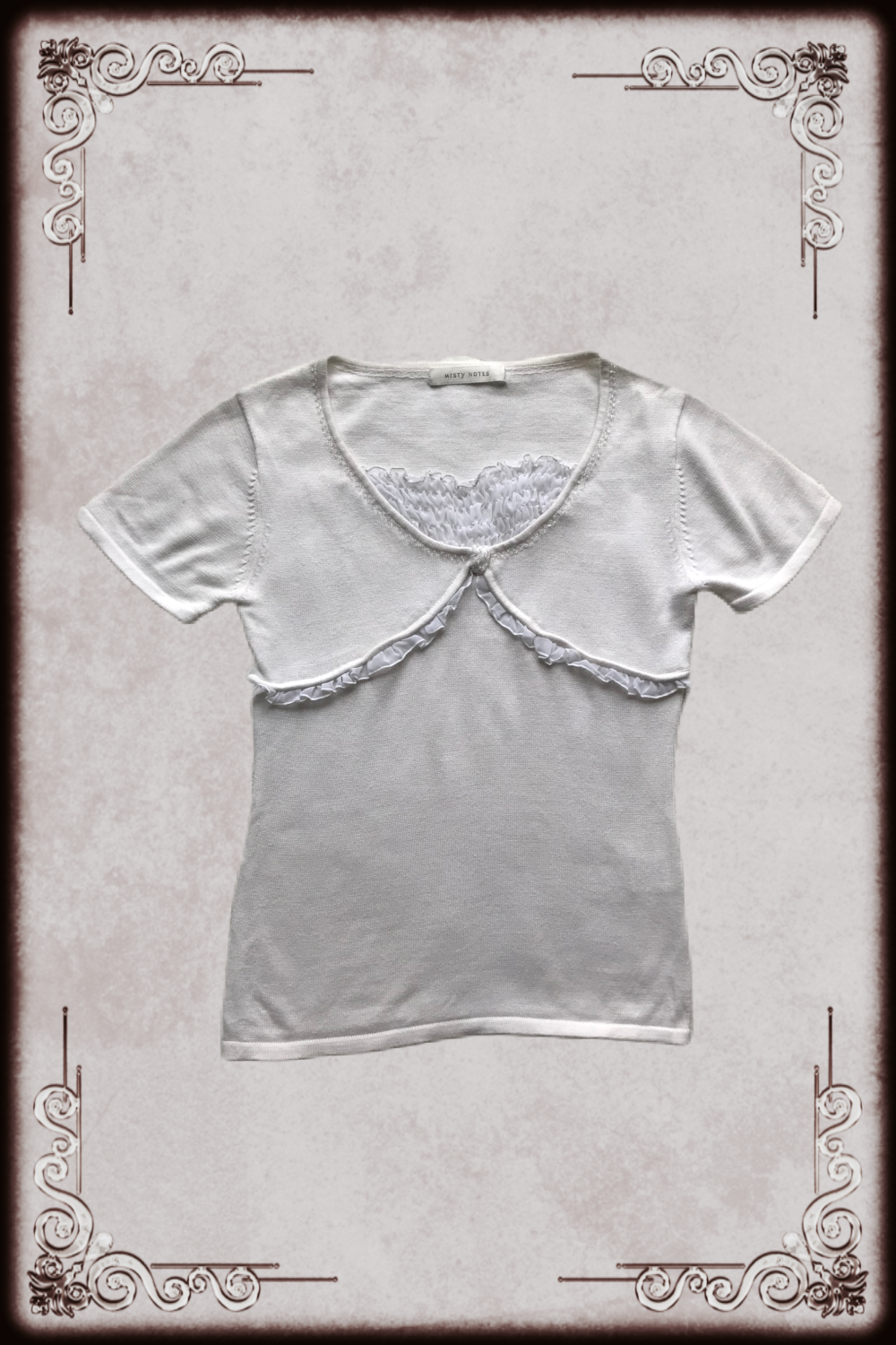 Misty Notes White Frill Underbust Top