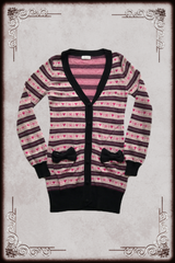 May Pretty Pink & Black Striped Cardigan